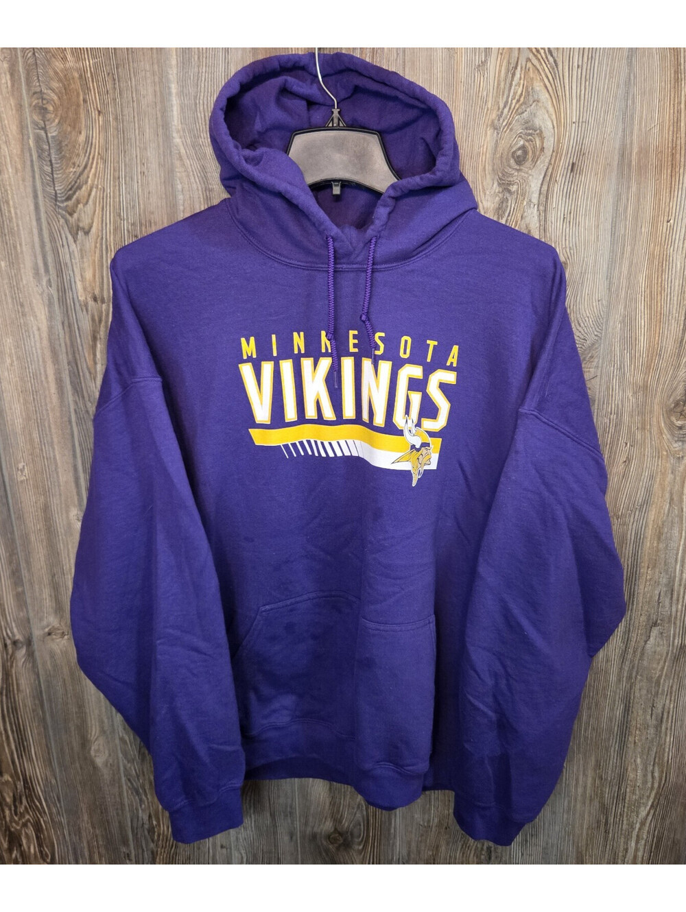 Minnesota Vikings NFL Team Apperal Size 2XL Hoodie Hooded Sweatshirt Purple Logo